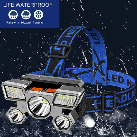 LED Stirnlampe – USB aufladbar für Camping, Angeln & Arbeiten