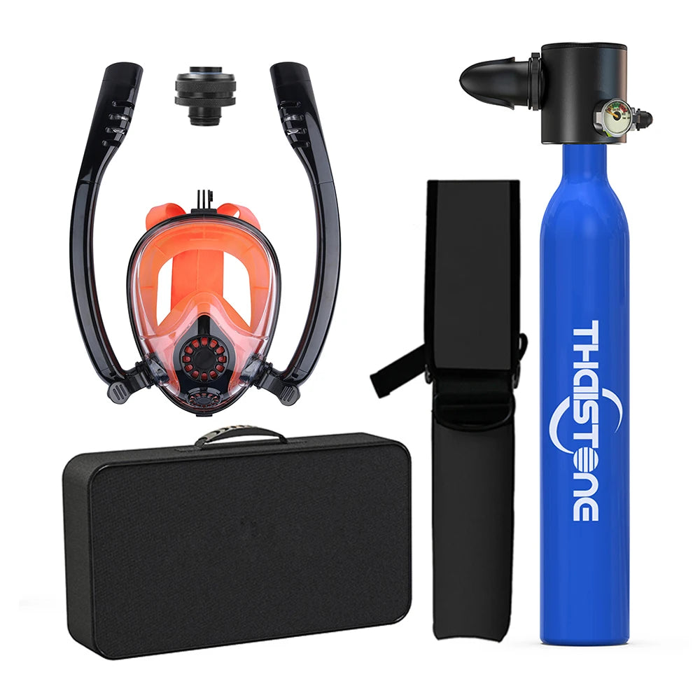 Tauchset mit Vollgesichtsmaske – 0,5 L Mini Scuba Tank & Schnorchelmaske