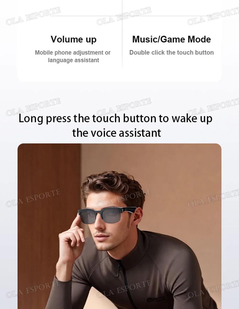 Smart Audio Brille – Bluetooth 5.3, Übersetzung in 144 Sprachen & 6h Akku