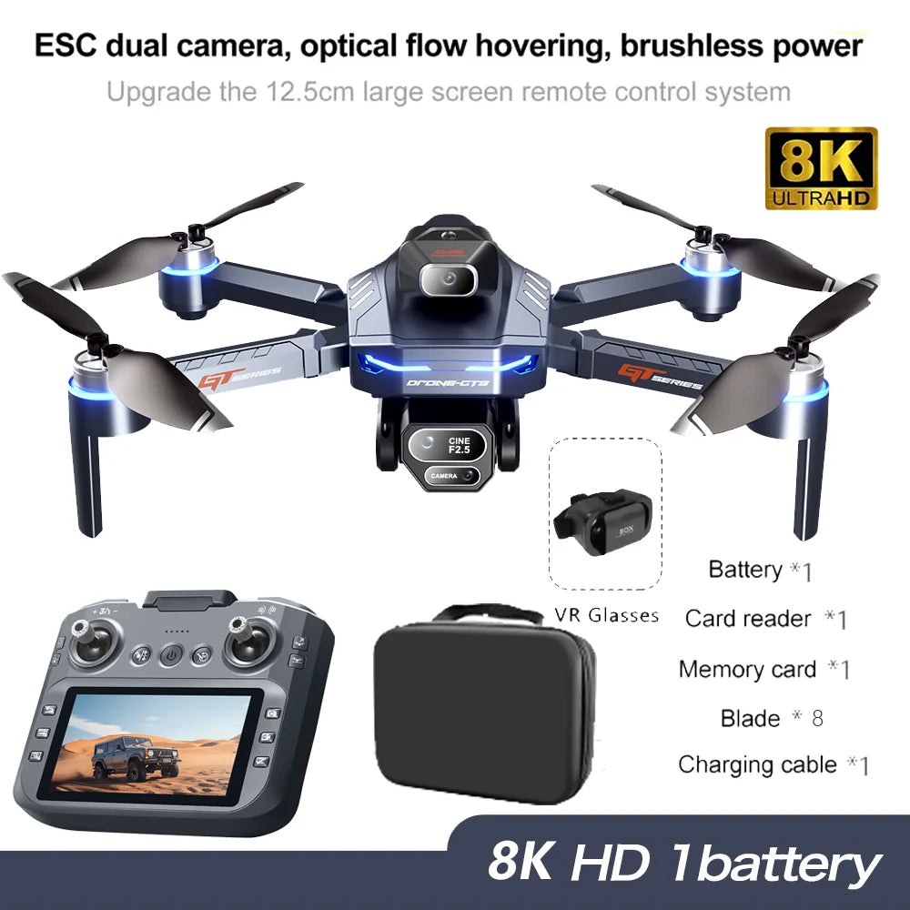 GT8 Drohne – 4K/8K Kamera, GPS, Brushless, Hinderniserkennung, 20 Min.