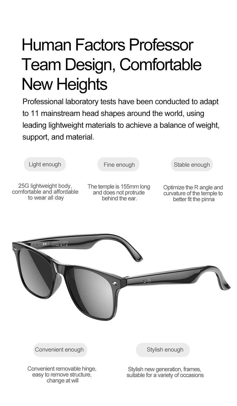 Smart Brille W100 – IP67 Wasserdicht, 164 Sprachen, GPS, Ultraleicht 25g