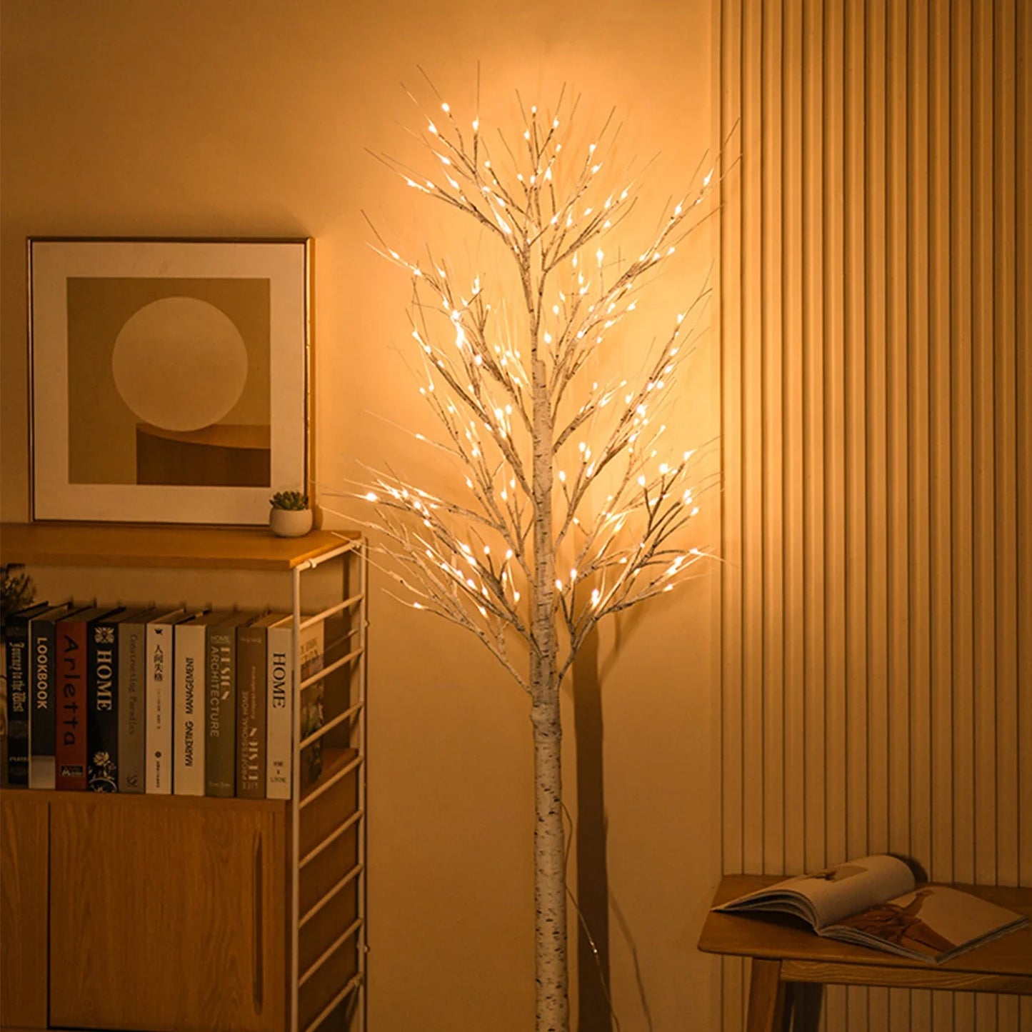 Künstlicher Birkenbaum mit Licht – LED Deko Baum für Weihnachten & Events