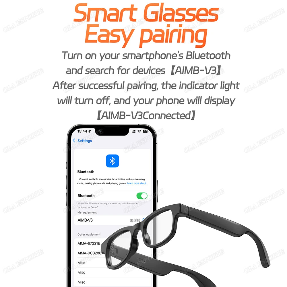 Smart Audio Brille – Bluetooth 5.4, Musik, Anrufe & Blaulichtschutz