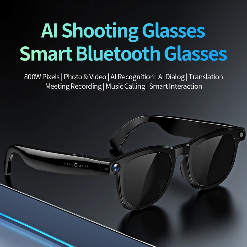 KI Smart Brille 2026 – 800W HD Kamera, KI-Bilderkennung, KI-Konversation & Übersetzung