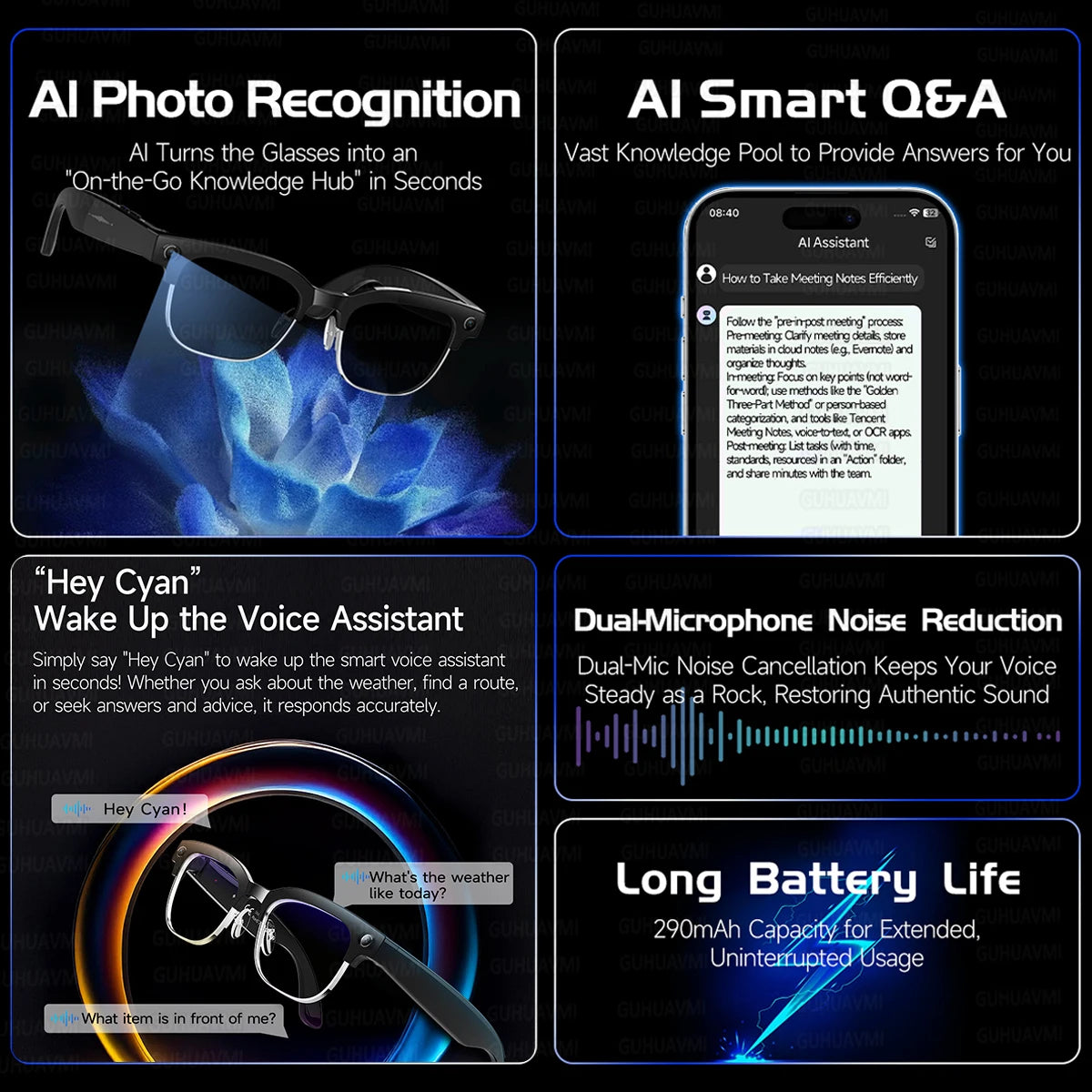 KI Smart Brille W630 Pro – 128GB, OIS Bildstabilisierung, 28 Sprachen, IP66