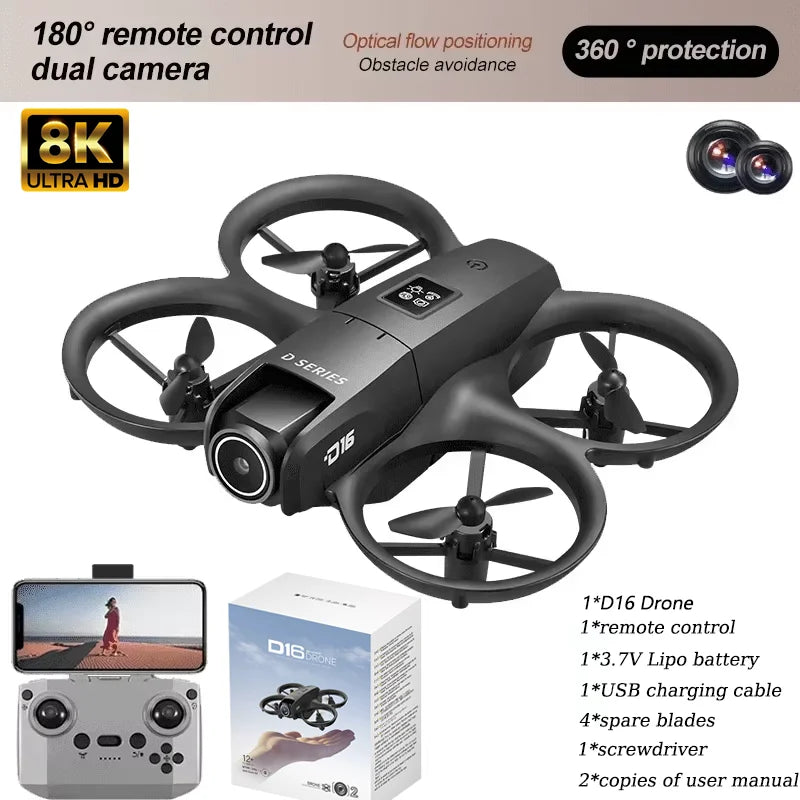 D16 8K Drohne – Dual Kamera, FPV, 5G WiFi & Hinderniserkennung