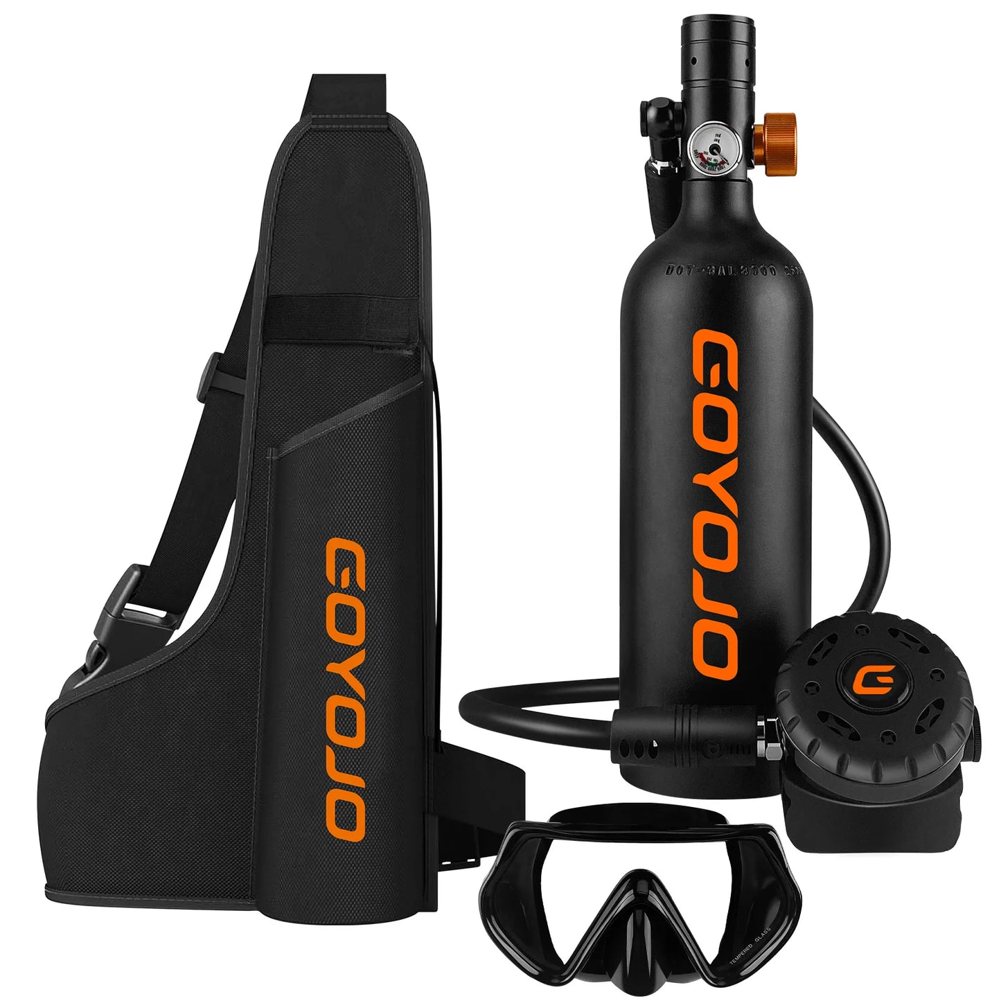 1L Mini Scuba Tank mit Tauchermaske – DOT-zertifiziert, 15 Min. Tauchzeit