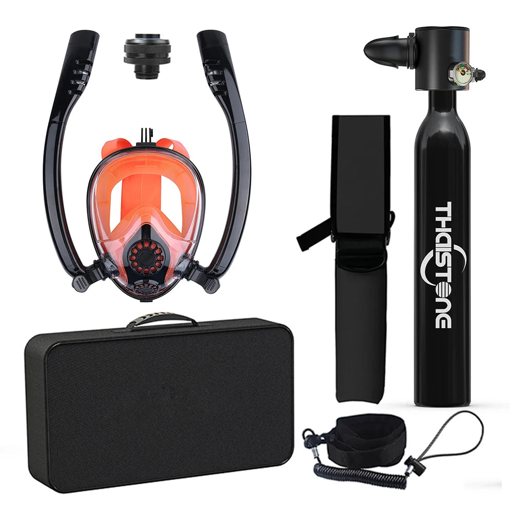 Tauchset mit Vollgesichtsmaske – 0,5 L Mini Scuba Tank & Schnorchelmaske