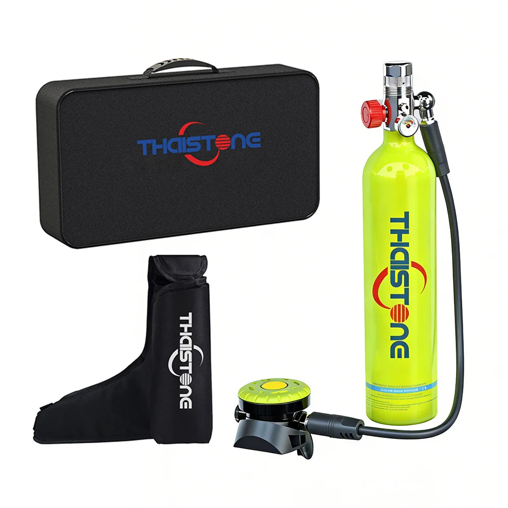 THAISTONE 1L Scuba Tauchflasche – 15–25 Min. Tauchzeit mit Adapter & Profi-Ausrüstung