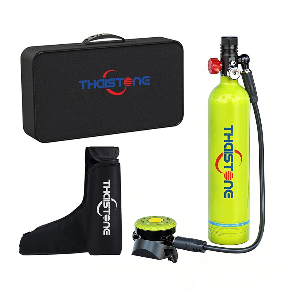 THAISTONE 1L Scuba Tauchflasche – 15–25 Min. Tauchzeit mit Adapter & Profi-Ausrüstung