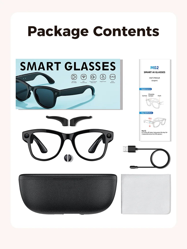 KI Smart Brille 2026 – 4K Kamera, 3600mAh Powerbank, 32GB, ChatGPT & 120+ Sprachen