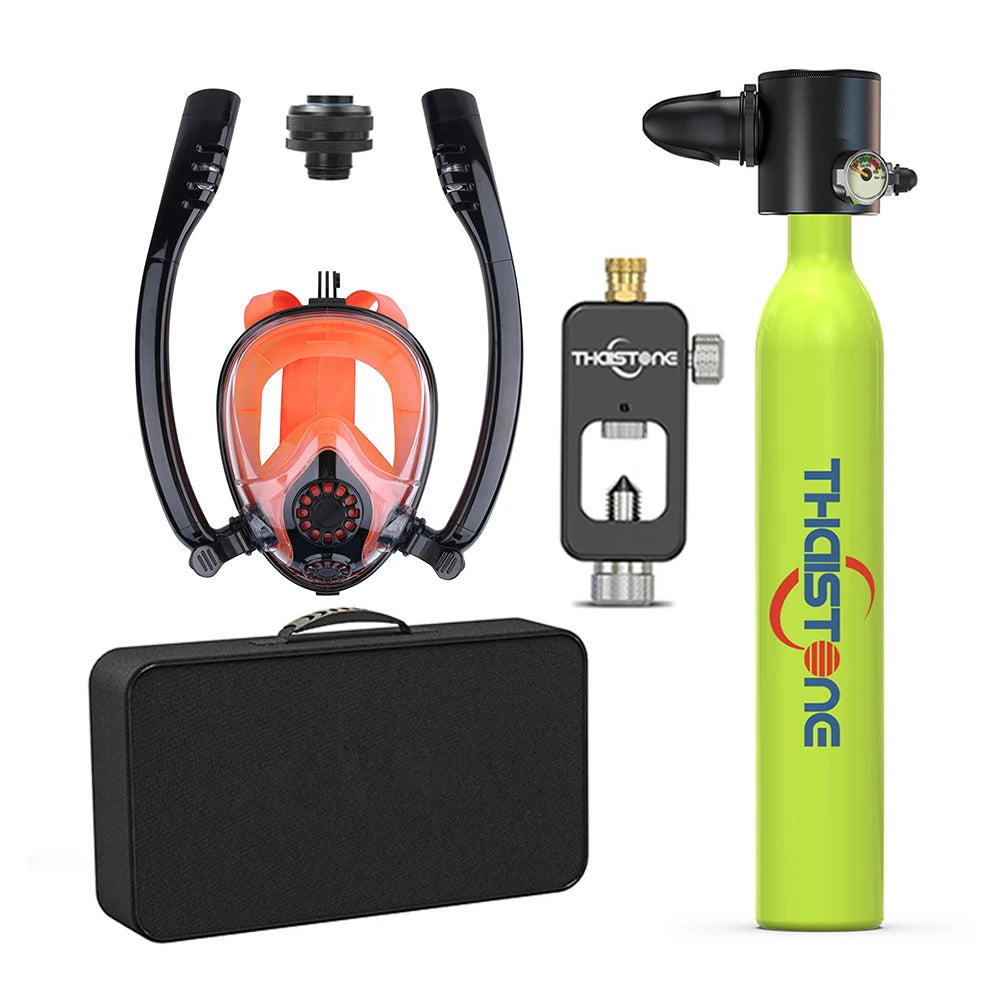 Tauchset mit Vollgesichtsmaske – 0,5 L Mini Scuba Tank & Schnorchelmaske