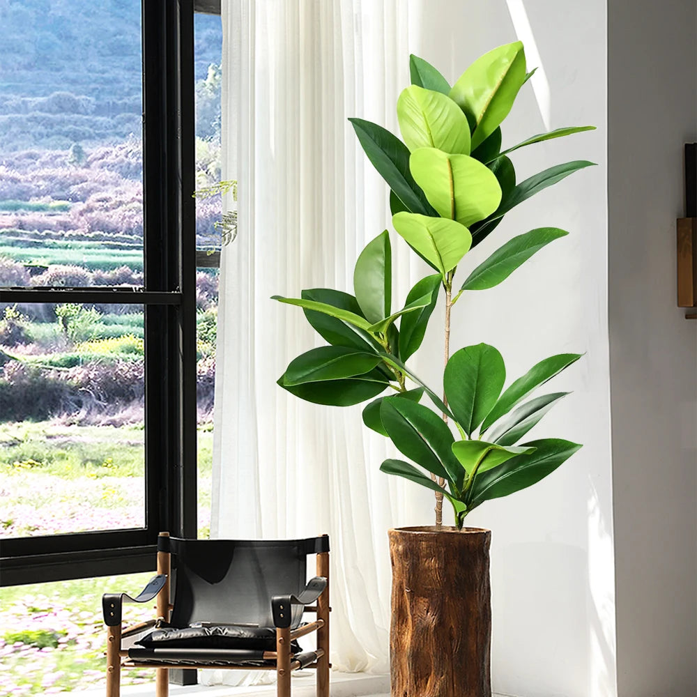 Künstlicher Gummibaum 74–140 cm – Ficus für Heim, Garten & Büro