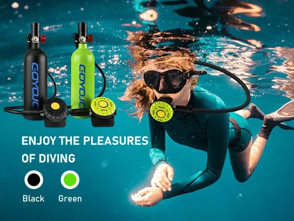 1L Mini Scuba Tank mit Tauchermaske – DOT-zertifiziert, 15 Min. Tauchzeit