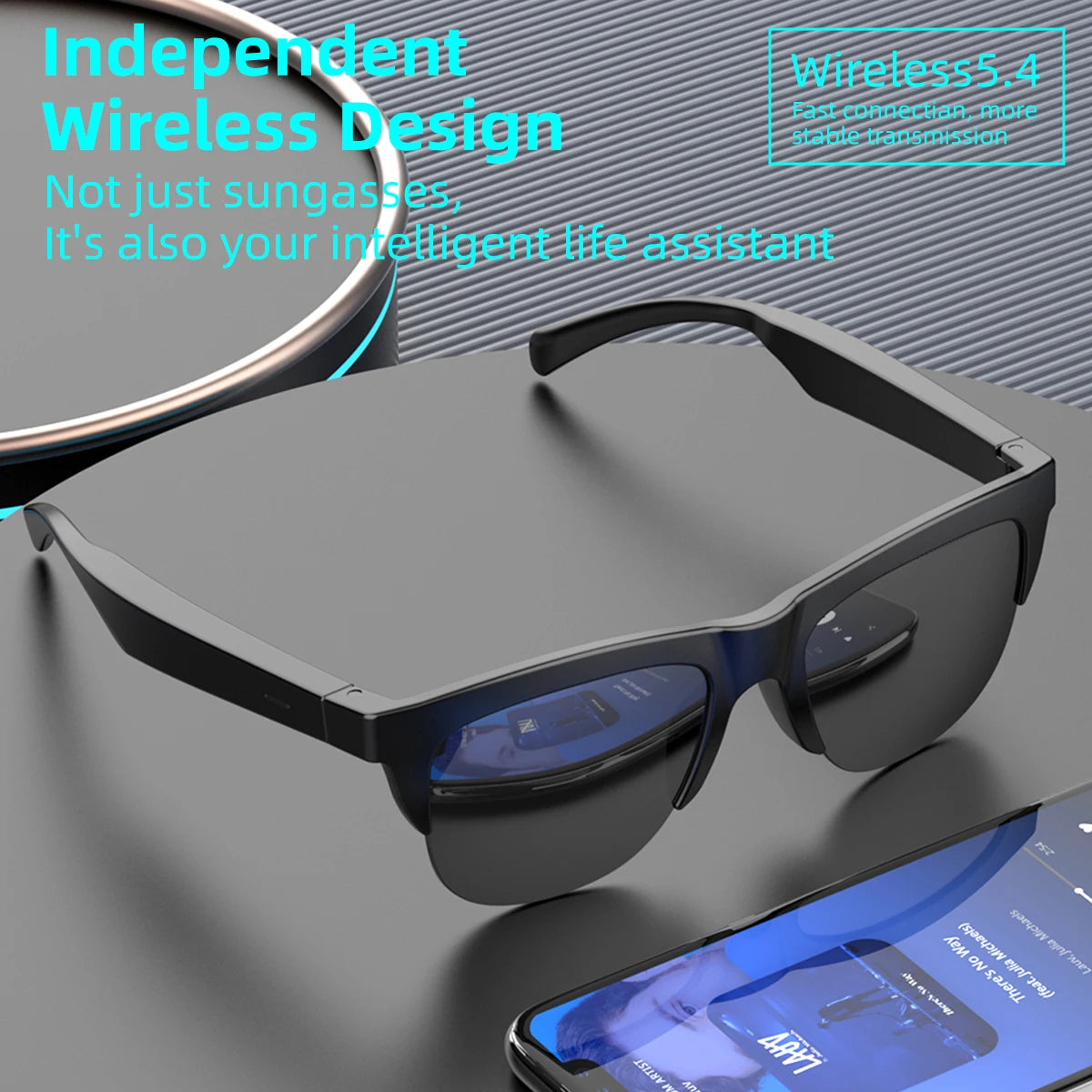 Bluetooth Smart Glasses F01 – Hi-Fi Sound, Touch Control & Blaulichtschutz