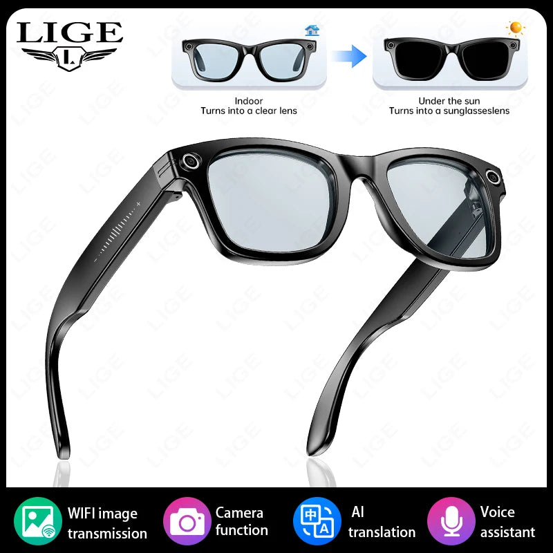 2026 Smart Brille 800W KI-Kamera – KI-Bilderkennung, Anrufe, Sprachassistent & Übersetzung