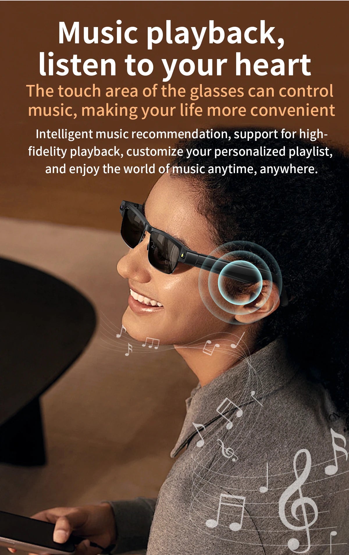KI Smart Foto-Brille – 800W Kamera, 1200P Anti-Shake HD, Übersetzung, Musik & BT Anruf