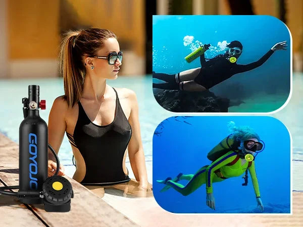 1L Mini Scuba Tank mit Tauchermaske – DOT-zertifiziert, 15 Min. Tauchzeit