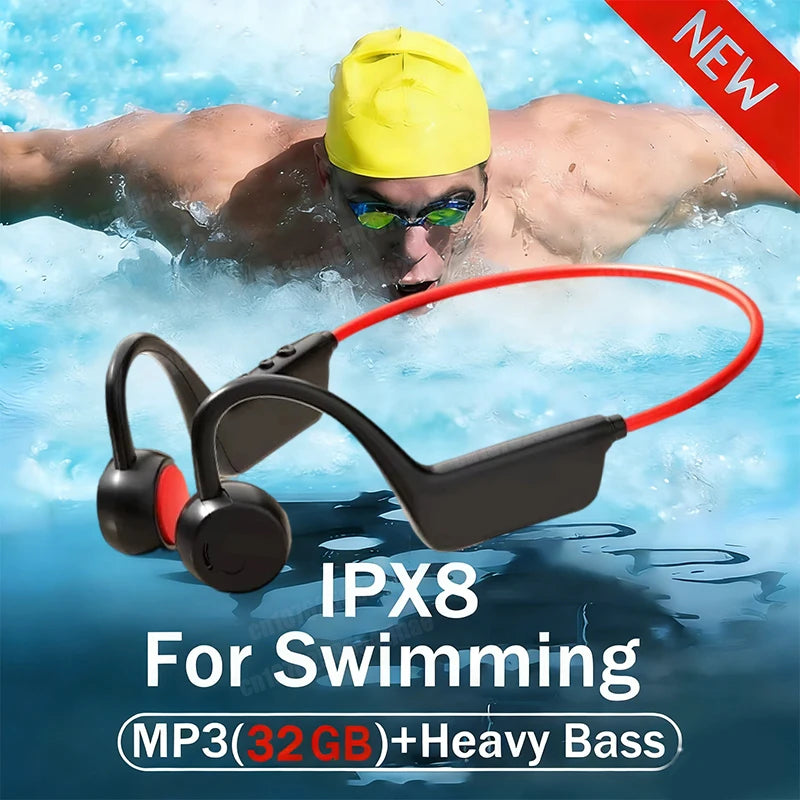 Knochenleitungs-Kopfhörer Bluetooth 5.3 – Wasserdicht IPX8 für Sport & Schwimmen