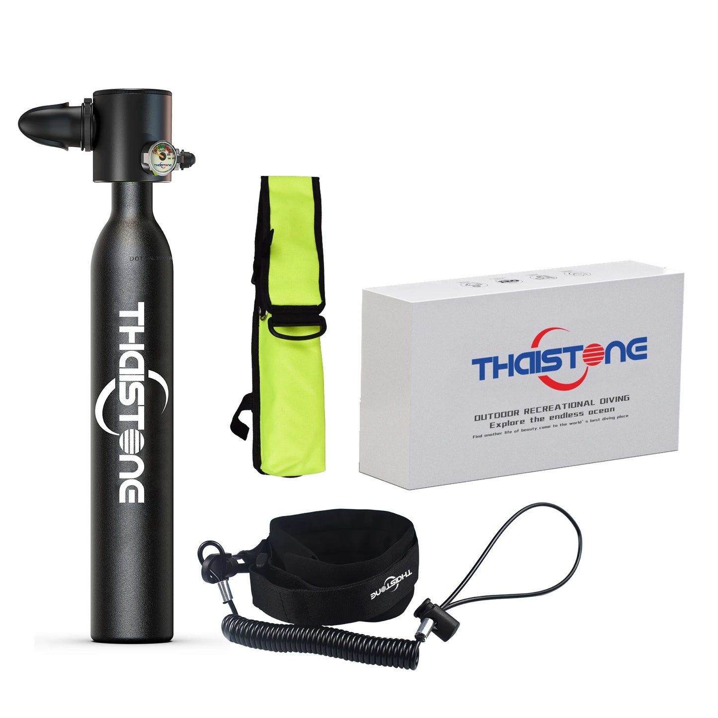 THAIITONEE Mini Scuba Tank 0,5L – Tragbare Tauschflasche für Schnorcheln & Tauchen (5-10 Min)
