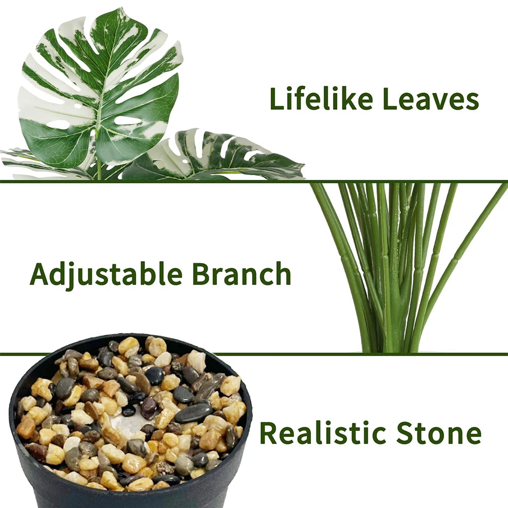 Künstliche Palme im Topf – 29 Zoll Monstera Deko Pflanze für Indoor & Outdoor