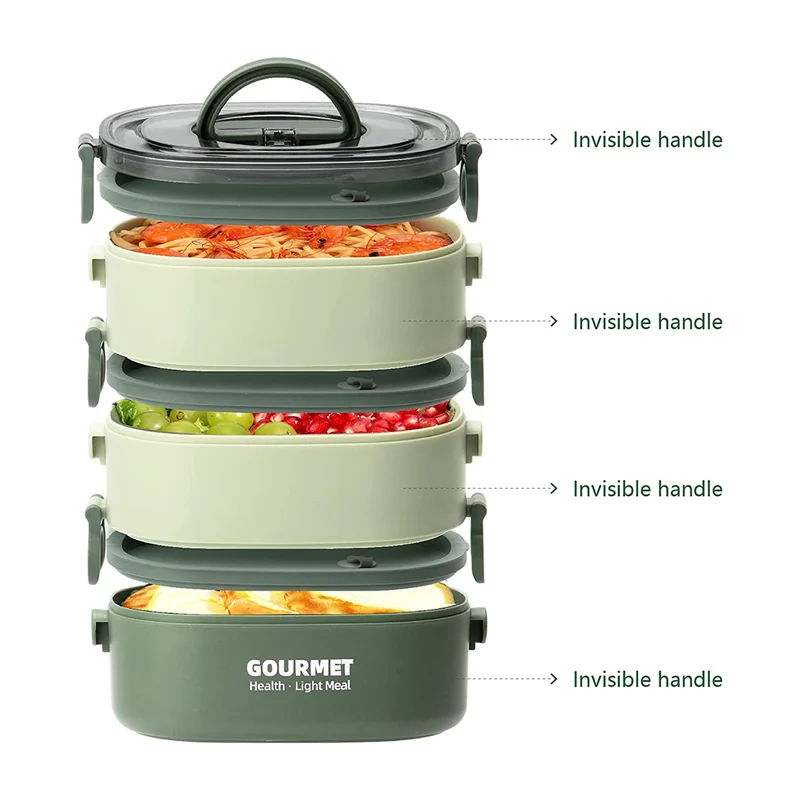 Bento Lunchbox 3-stöckig – Auslaufsicher, Mikrowellengeeignet & Besteck inklusive