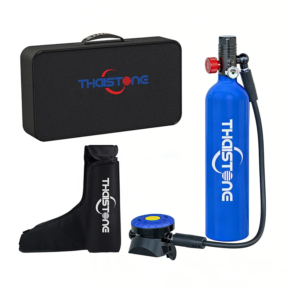 THAISTONE 1L Scuba Tauchflasche – 15–25 Min. Tauchzeit mit Adapter & Profi-Ausrüstung