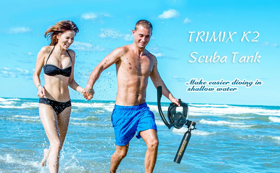 TRIMIX Mini Scuba Tank Set 0,5L – Mit Maske & Tasche, 10 Min Atemzeit für Schnorcheln & Tauchen