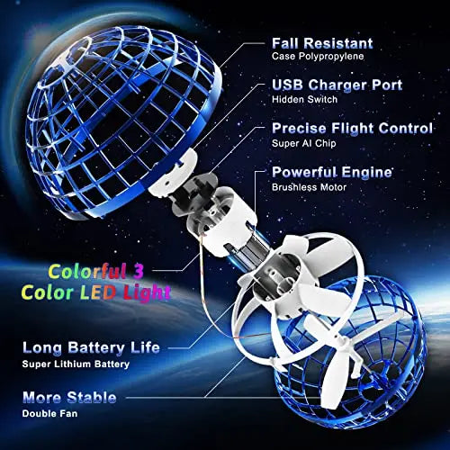 Roter Flying-Orb-Ball 2026 mit LED-Lichteffekt – Produktbild 10