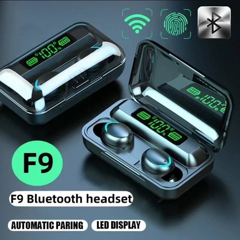TWS F9-5 Bluetooth Sport Kopfhörer – HiFi Stereo, Mikrofon, lange Akkulaufzeit