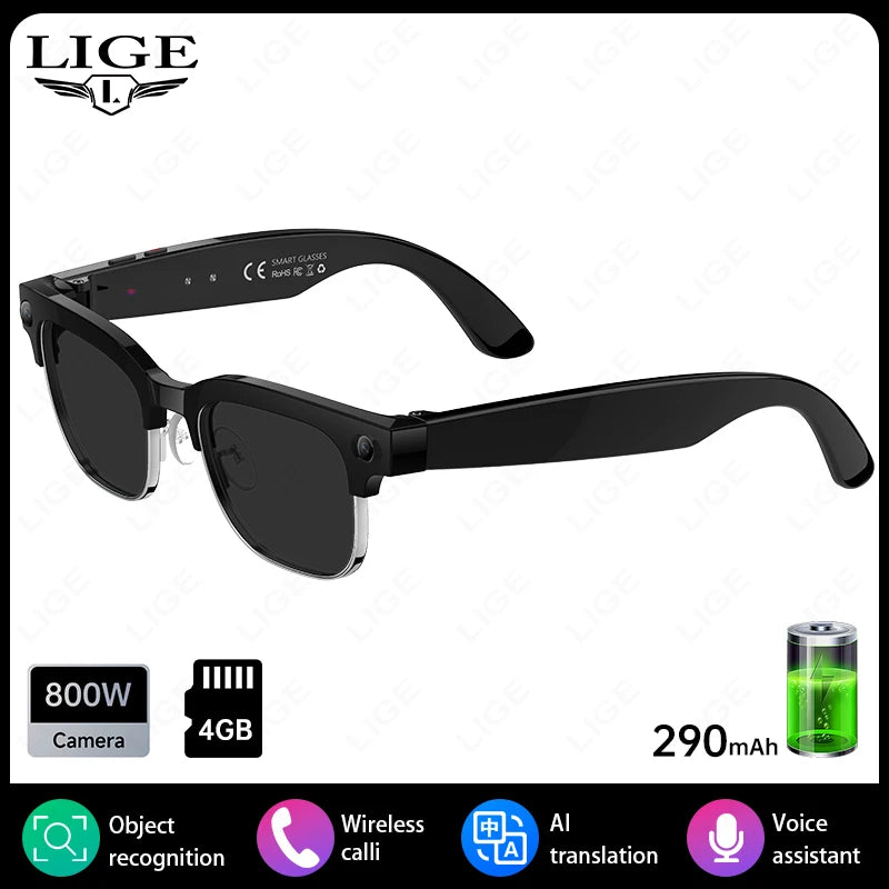 KI Smart Brille – 8MP Kamera, IP66 Wasserdicht, 290mAh, Übersetzung & Bluetooth