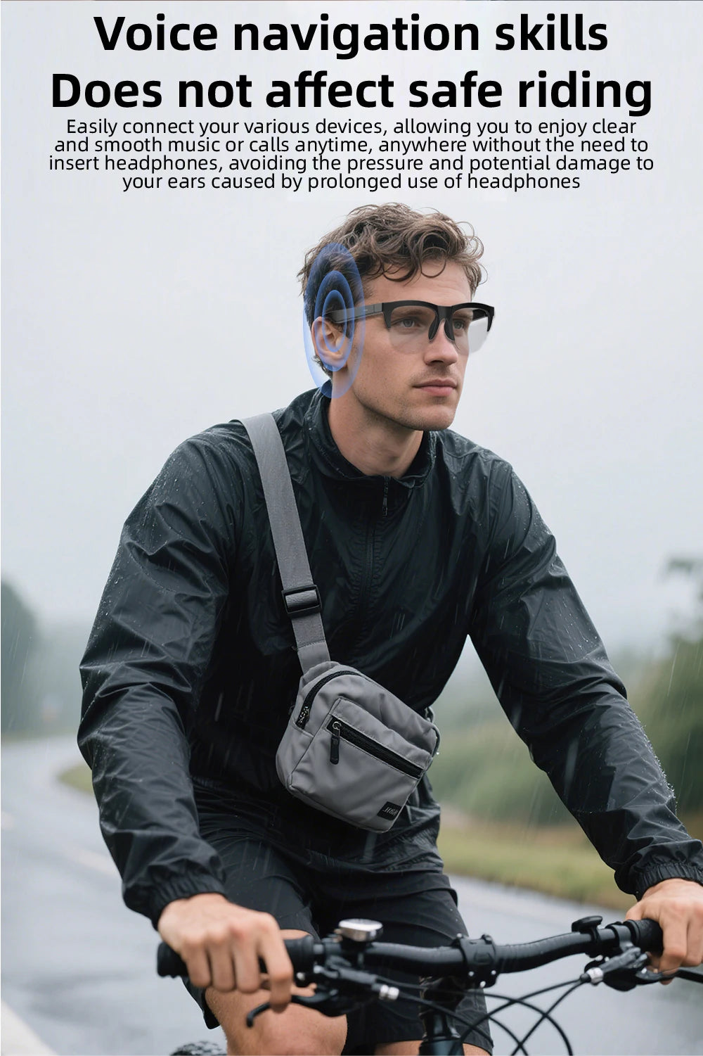 Bluetooth Audio Brille F02 – Open-Ear Lautsprecher & Touch Steuerung
