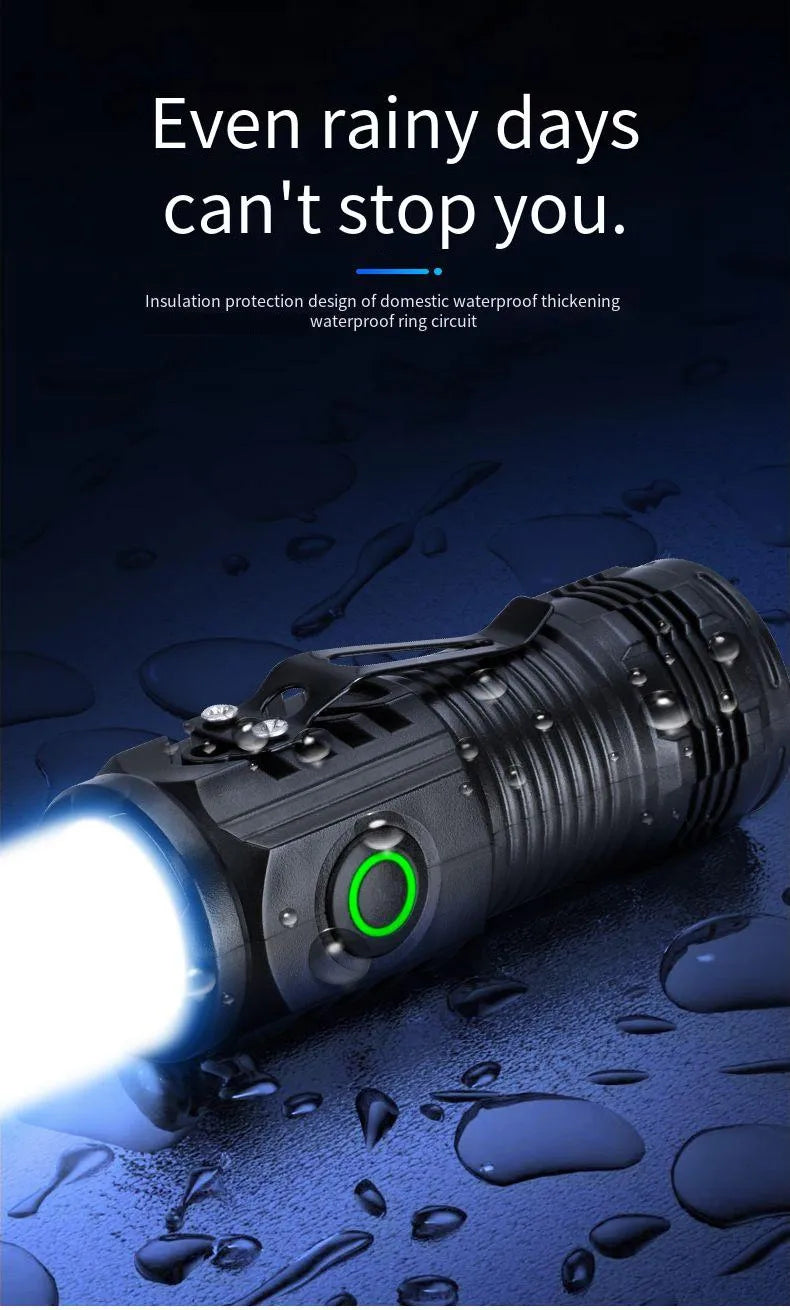 Mini LED Taschenlampe S01 – 450 Lumen, 200m Reichweite & USB aufladbar