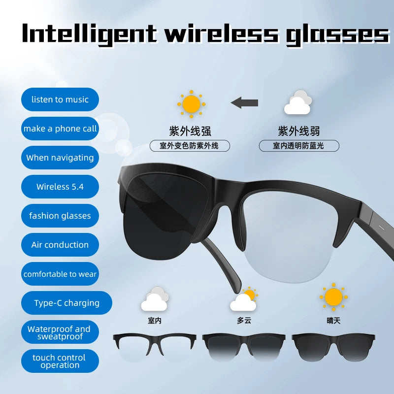 Bluetooth Sport Sonnenbrille – Musik, Anrufe, KI-Übersetzung & UV-Schutz