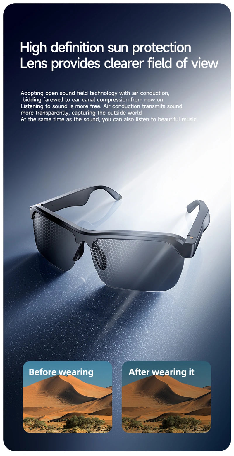 Smart Glasses 8K AI – 100MP Kamera, Bluetooth, Musik & Sonnenbrille für Damen & Herren