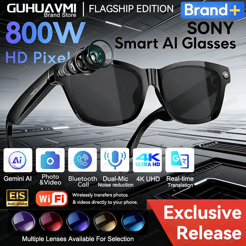 KI Smart Brille 2026 – 4K Kamera, Bluetooth Anruf & KI-Sprachassistent