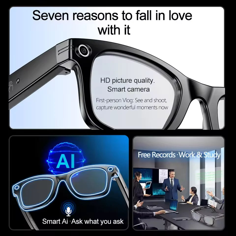 KI Smart Brille – Farbwechsel-Linsen, Videoaufnahme & KI-Übersetzung