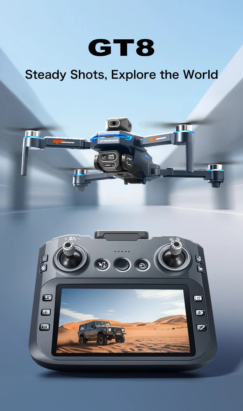 GT8 Drohne – 4K/8K Kamera, GPS, Brushless, Hinderniserkennung, 20 Min.