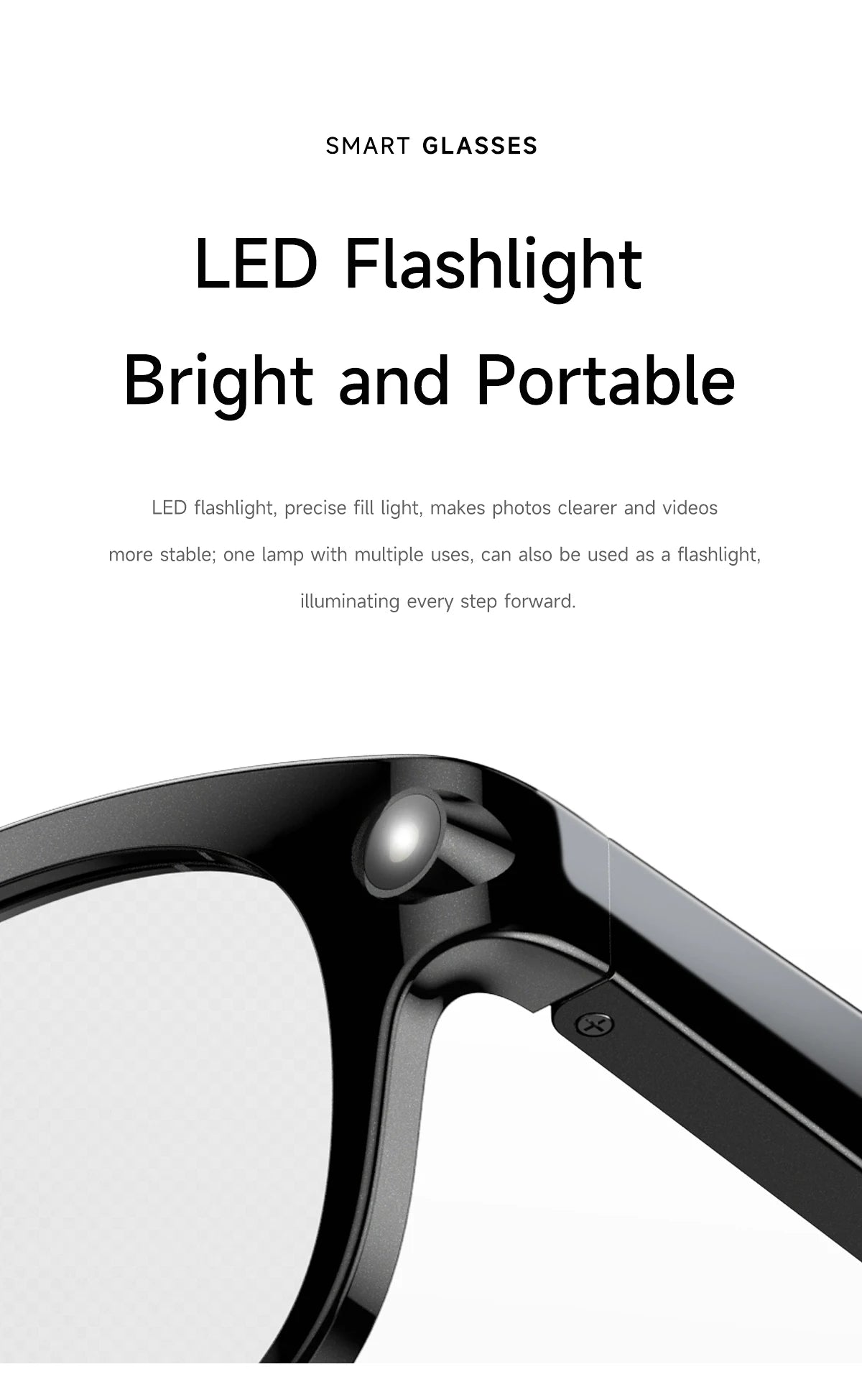 KI Smart Brille – Bilderkennung, KI-Sprachassistent, Musiksteuerung & TYPE-C Schnellladung