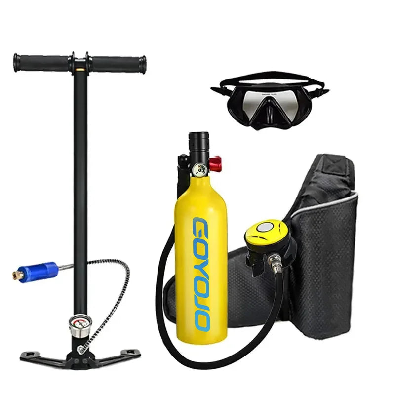 Scuba Sauerstofftank 1L Set – 10-15 Min Atemzeit, Unterwasser-Atemgerät für Wassersport