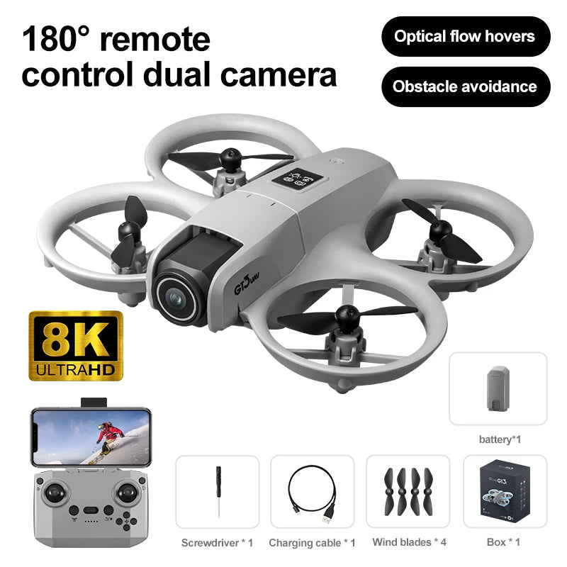 GT3 RC Drohne 8K – 5G HD Luftaufnahmen, Hinderniserkennung, Dual-Kamera & Quadcopter