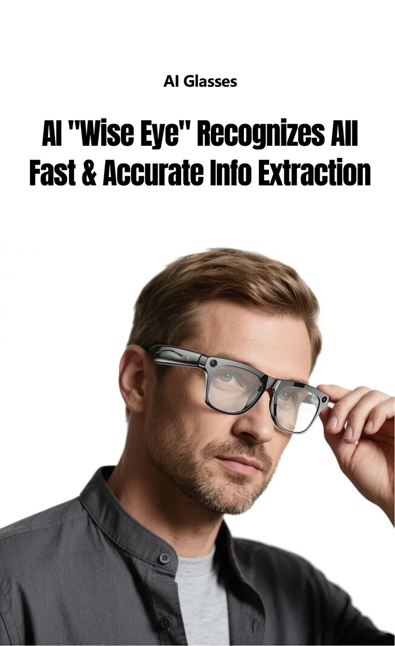 6K AI Kamera Brille – Photochrom, ChatGPT, Übersetzung in 75 Sprachen & Bluetooth