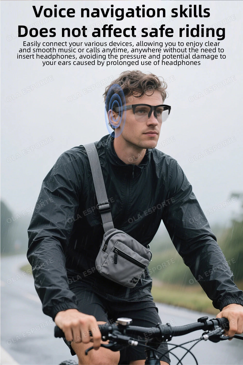 Bluetooth Sport Sonnenbrille – Musik, Anrufe, KI-Übersetzung & UV-Schutz