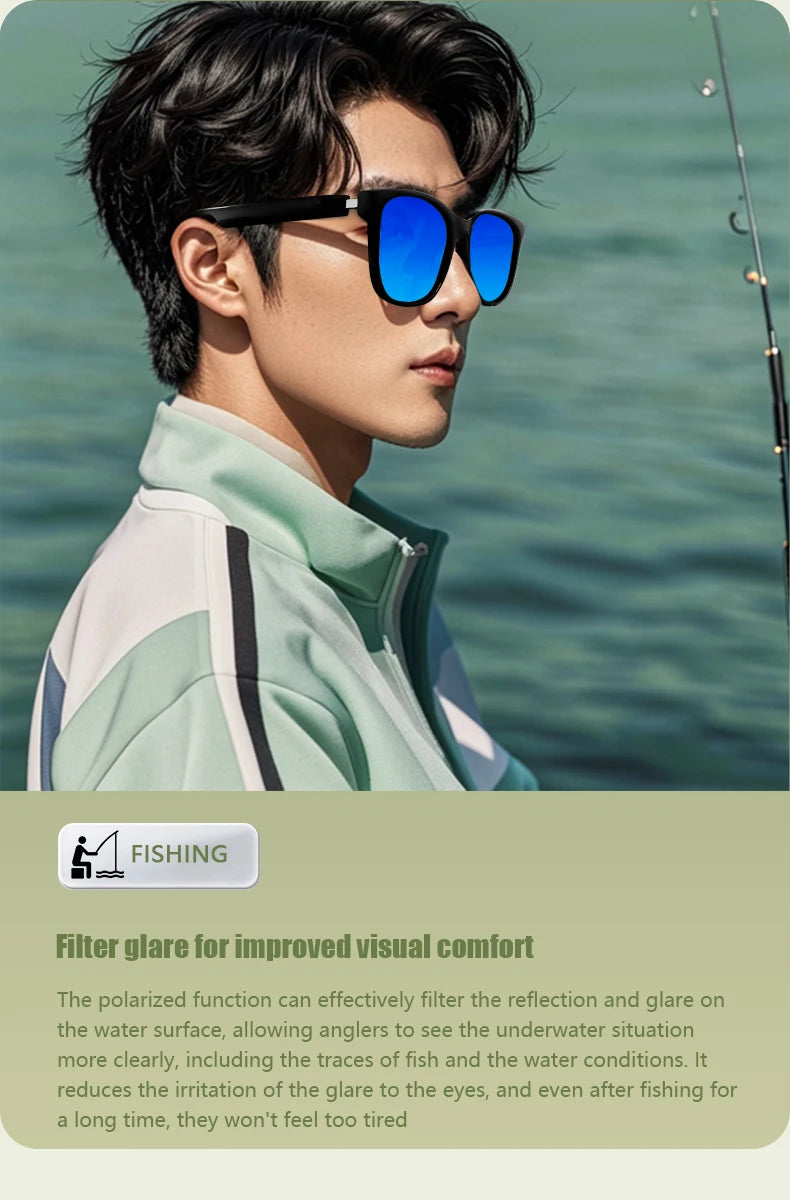 GS08 Smart-Brille Herren 2-in-1 – UV-Schutz, Polarisiert, Anti-Blaulicht & Musik
