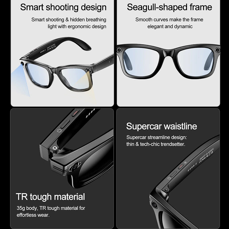 KI Smart Brille 2026 – HD Kamera, Übersetzung & Bluetooth Audio