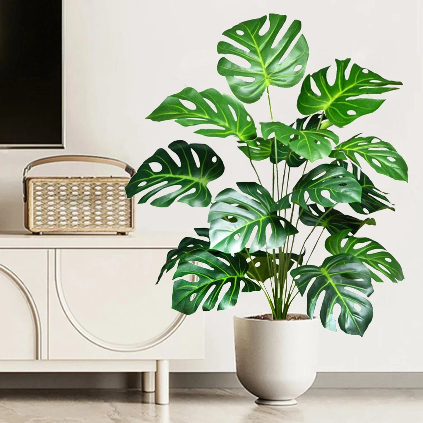 Künstliche Pflanzen Deko – Tropische Monstera für Wohnzimmer