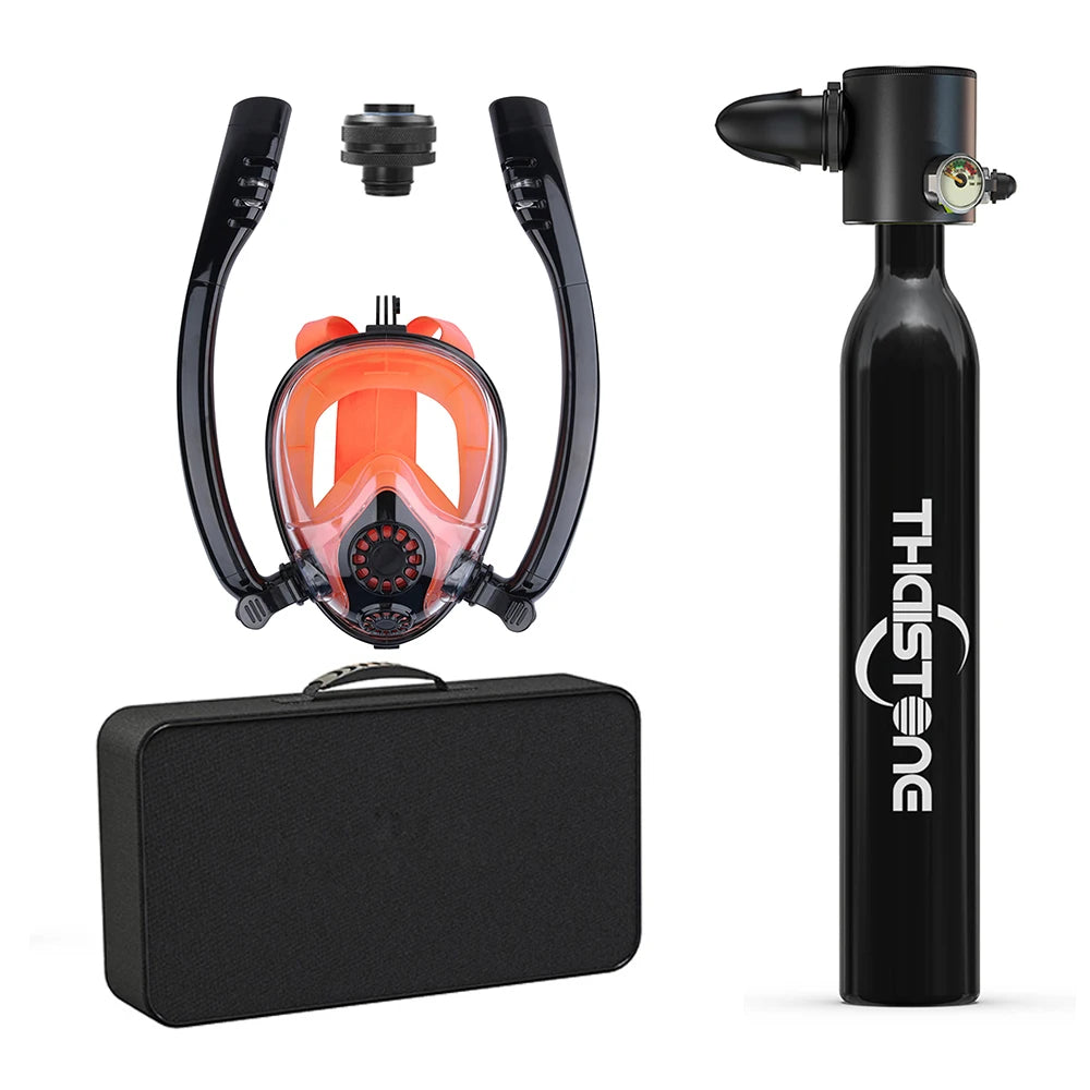 Tauchset mit Vollgesichtsmaske – 0,5 L Mini Scuba Tank & Schnorchelmaske