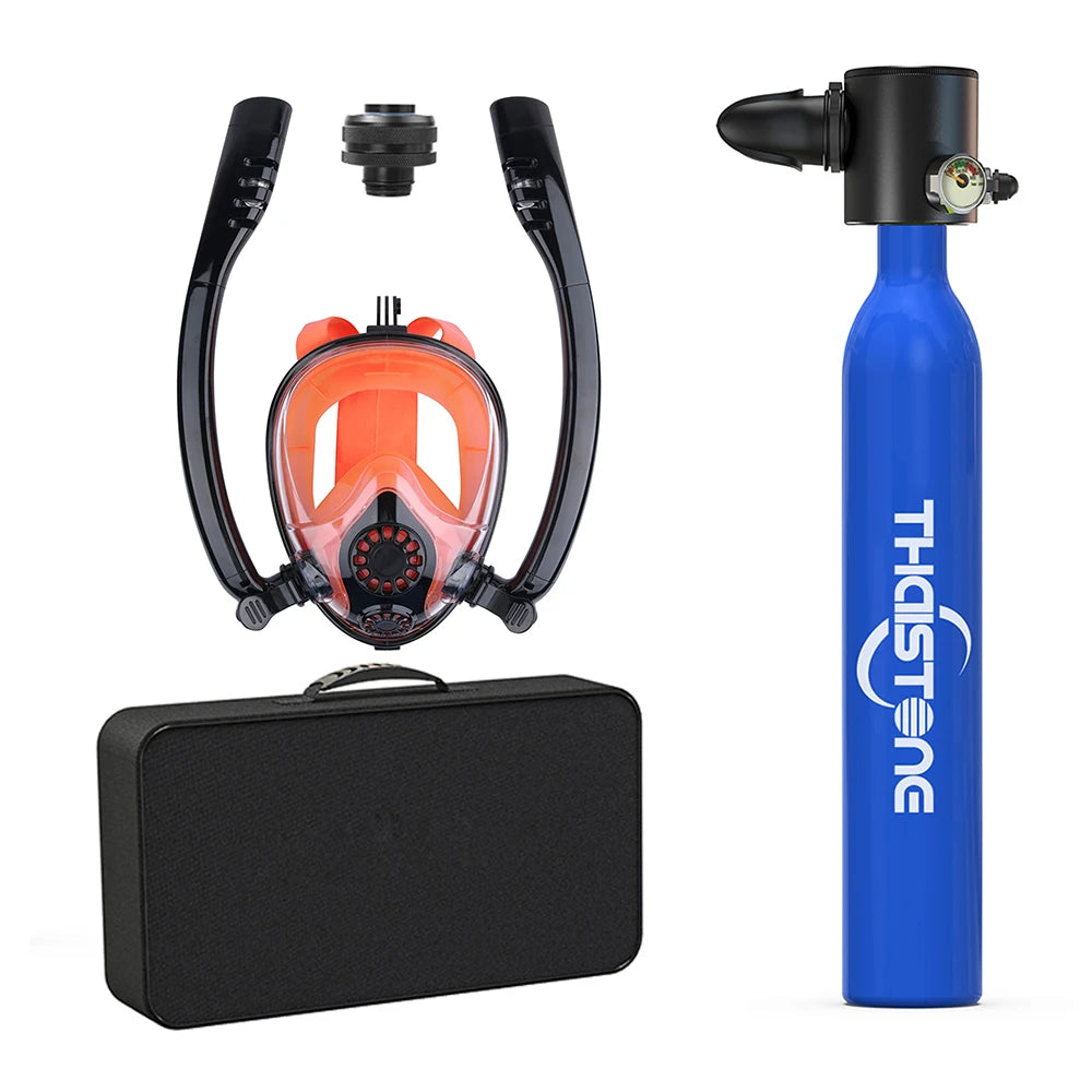 Tauchset mit Vollgesichtsmaske – 0,5 L Mini Scuba Tank & Schnorchelmaske