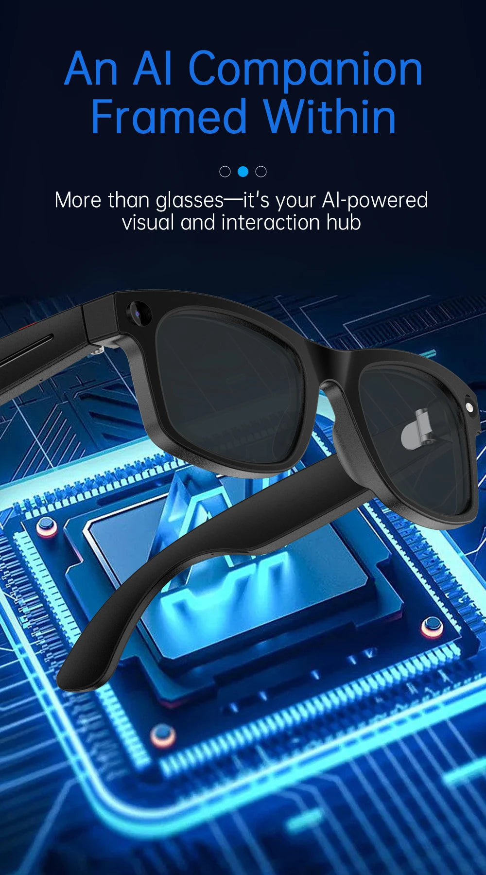 Smart Brille 2026 – Touch-Steuerung, Anti-Blaulicht, HD Foto & Video, Übersetzung & BT