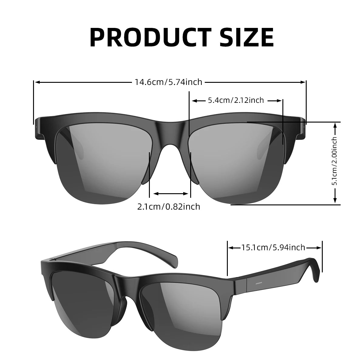 Bluetooth Smart Glasses F01 – Hi-Fi Sound, Touch Control & Blaulichtschutz